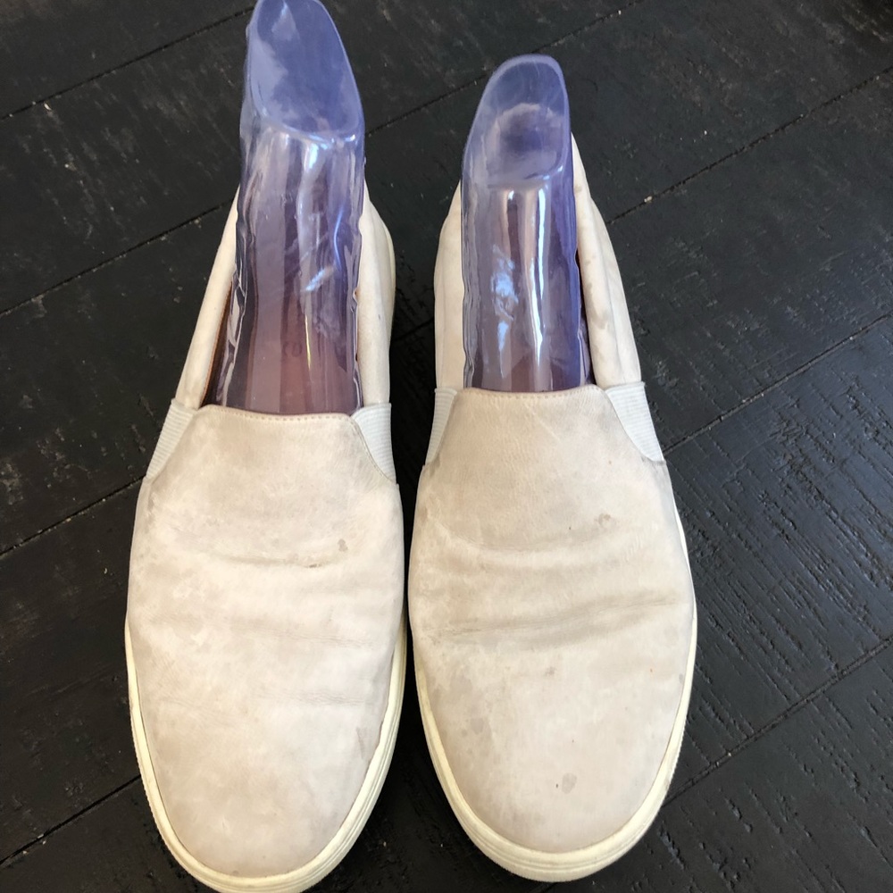 Vince Beige Suede Slip-On Sneakers
